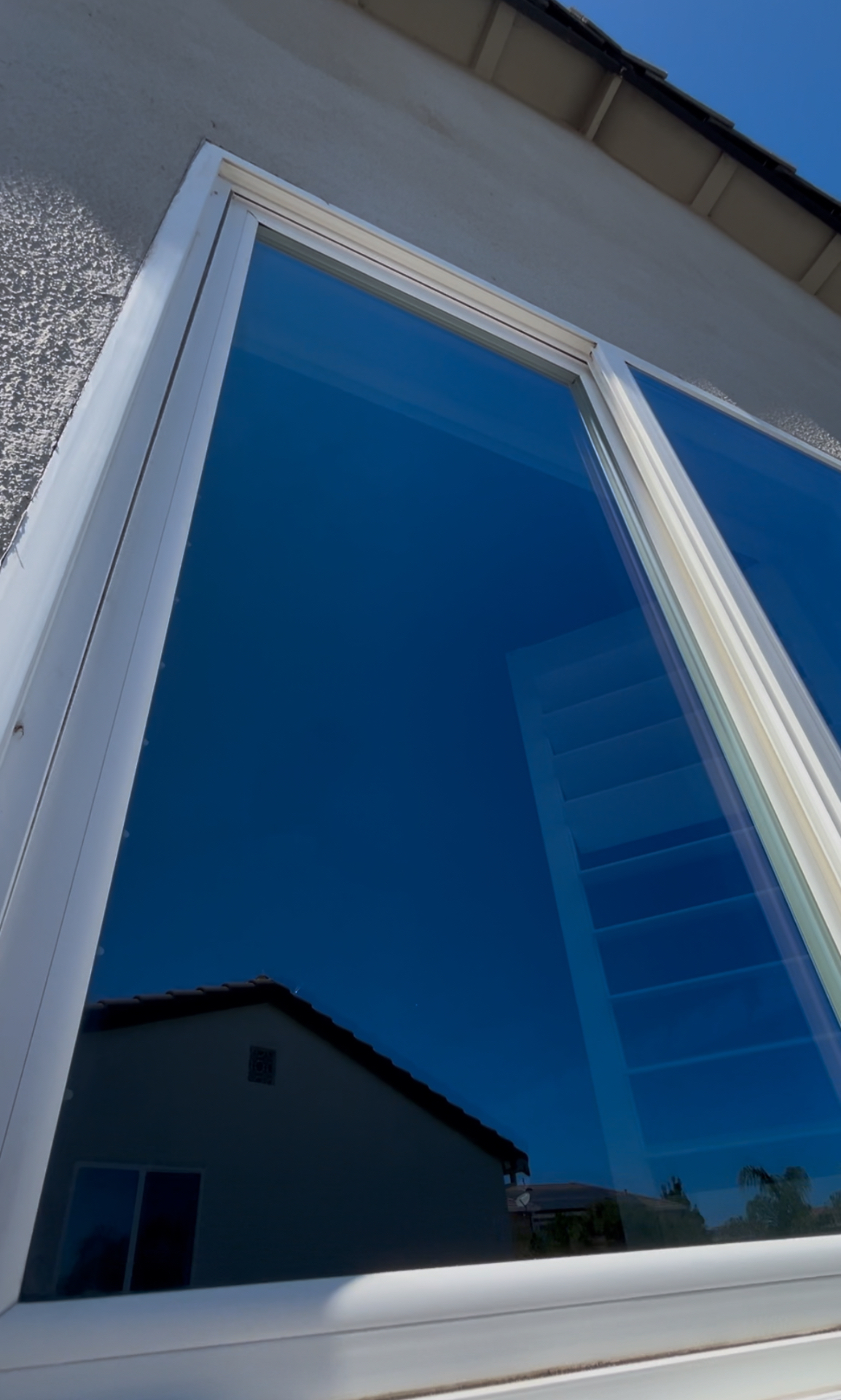 Second-story picture window after cleaning